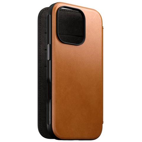 Custodia Magsafe Per Iphone 16 Pro Folio Modern Portacarte In Pelle, Marrone Chiaro - Foto 2