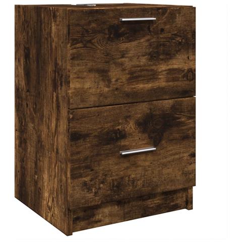 Mobile Lavabo Rovere Fumo 80x33x60 Cm In Legno Multistrato - Foto 2