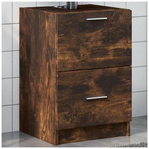 Mobile Lavabo Rovere Fumo 80x33x60 Cm In Legno Multistrato - Foto 1