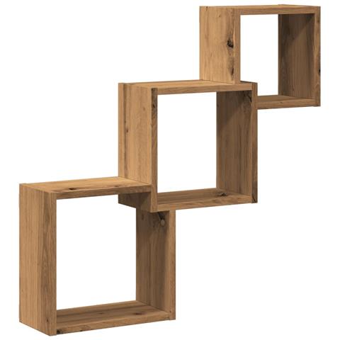 Mensole A Cubo Parete Artigianale 68x15x68 Cm Legno Multistrato - Foto 2