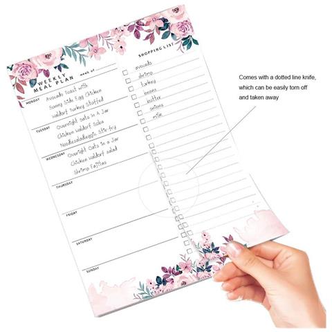 Blocco Note Magnetico - Pz021 Piano Dietetico Design Floreale - Foto 1