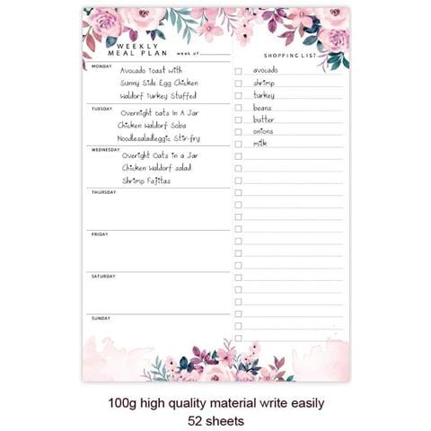 Blocco Note Magnetico - Pz021 Piano Dietetico Design Floreale - Foto 4