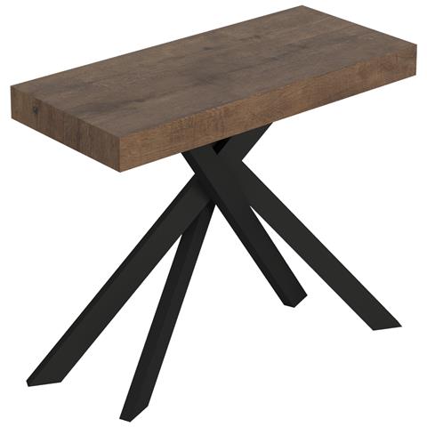 Consolle Allungabile 90x40/196 Cm Saki Small Noce Gambe Antracite - Foto 1