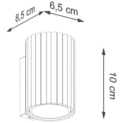 Lampada A Parete Karbon 10 Bianco Sl. 1646 - Minimalista Lampada Da Parete Bianco 10x6.5x8.5 Cm - Foto 2