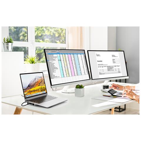 190398 replicatore di porte e docking station per laptop Cablato USB 3.2 Gen 1 (3.1 Gen 1) Type-C Grigio - Foto 12