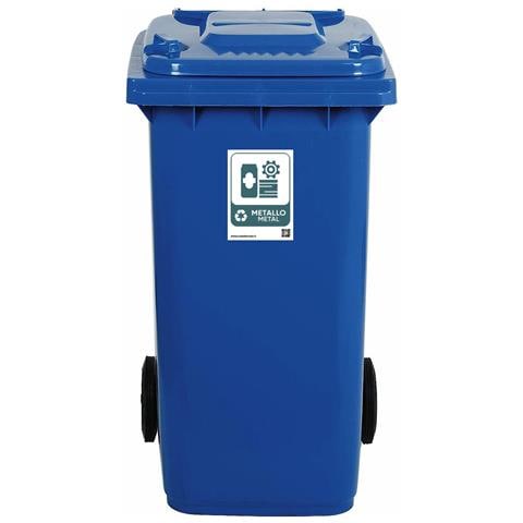 Bidone Per La Raccolta Differenziata Grande 240 Lt Blu Condominio Hotel Ristoranti Certificato Uni En 840 Per Rifiuti E Riciclo - Foto 1