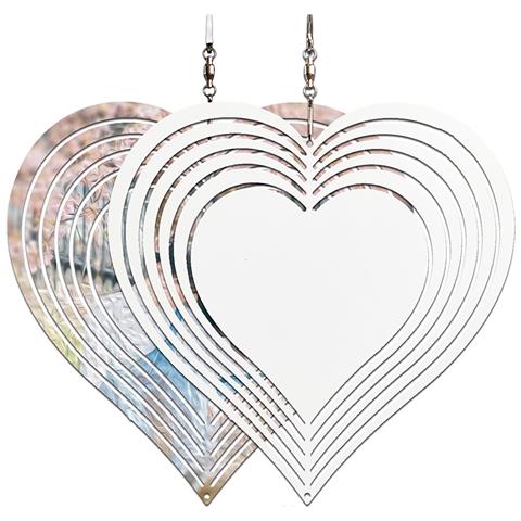 Girandola A Vento Cinetica 3d A Forma Di Cuore, 25 Cm X 25 Cm, Acciaio Inossidabile - Foto 1