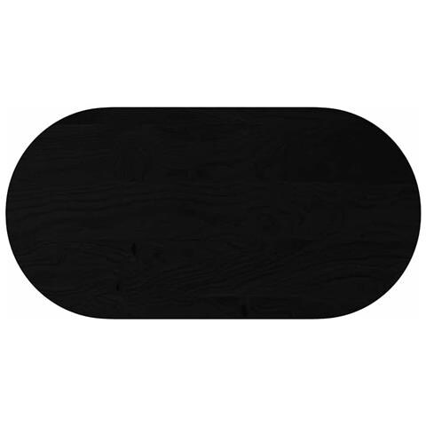 Piano Tavolo Marrone Scuro 120x60x4 Cm In Rovere Massello Ovale - Foto 2