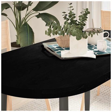 Piano Tavolo Marrone Scuro 120x60x4 Cm In Rovere Massello Ovale - Foto 1