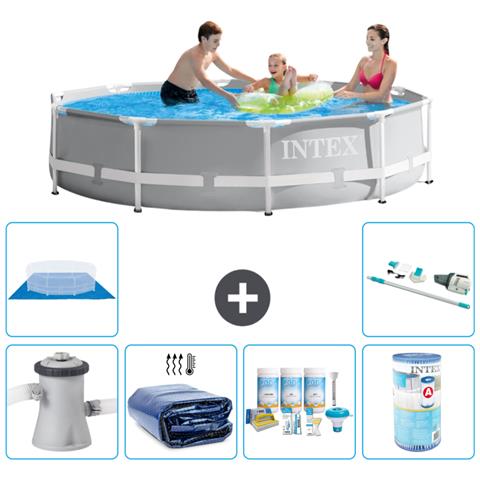 Piscina Fuori Terra - In Giro - 305x76 Cm - Grigio - Include Accessori Coordinati A2024 - Foto 1