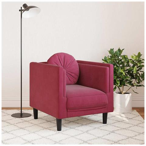 Lusso Casadino -  Poltrona Con Cuscino Rosso Vino In Velluto - Foto 2