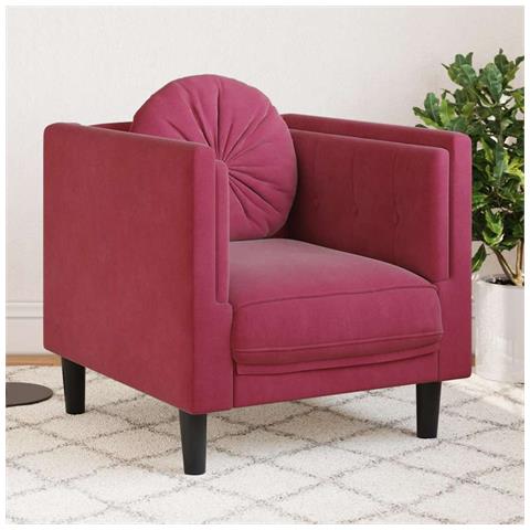 Lusso Casadino -  Poltrona Con Cuscino Rosso Vino In Velluto - Foto 8