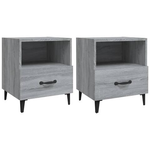 Lusso Casadino -  Comodini 2 Pz Grigio Sonoma In Legno Multistrato - Foto 1