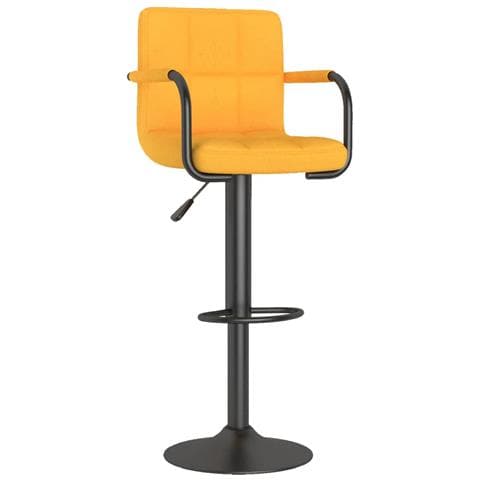 Sgabelli Da Bar 2 Pz Giallo Senape In Tessuto - Foto 2