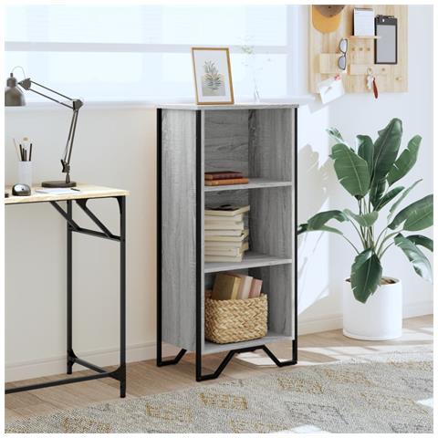 Lusso Casadino - Libreria Grigio Sonoma 50x31x106 Cm In Legno Multistrato - Foto 2