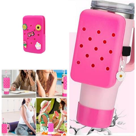 Custodia In Silicone Per Tazza Stanley Con Tasca Per Telefono Red - Foto 1
