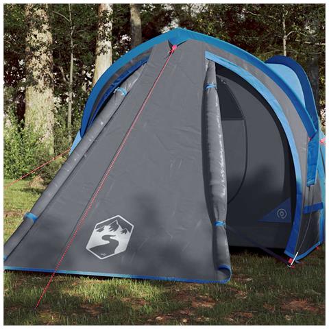 Tenda da Campeggio a Cupola per 2 Persone Blu Impermeabile - Foto 1