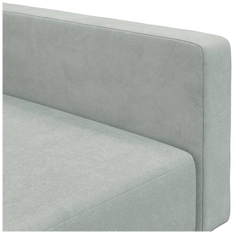 Divano Letto a 2 Posti con Poggiapiedi Grigio Chiaro in Velluto - Foto 9