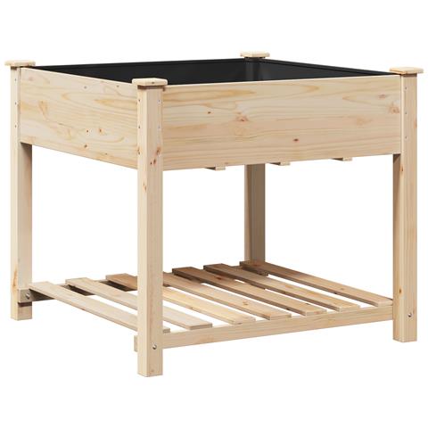 Vaso da giardino  con ripiano 90x90x76 cm in legno massello di abete - Foto 1