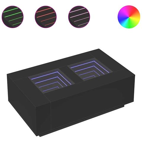 Tavolino da Salotto con LED Infinity Nero 116x69x40 cm - Foto 1