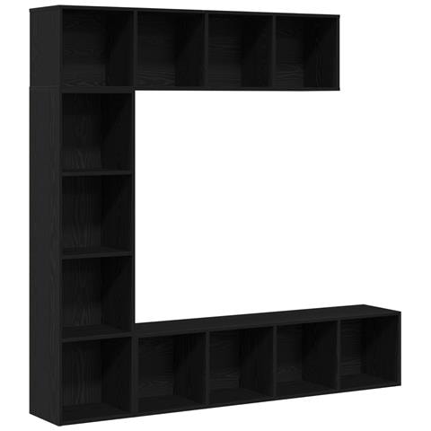 Librerie 3 pz Nero Rovere 36x30x143 cm Legno ingegnerizzato - Foto 1