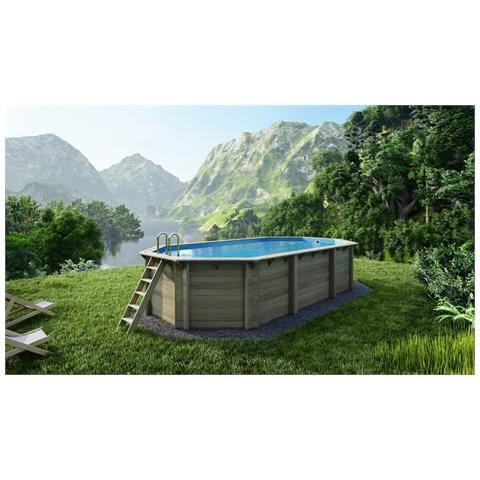 Piscina In Legno Nemo 7.3x3.97 - H. 1.45 M Con Profilo Da Cementare - Foto 1