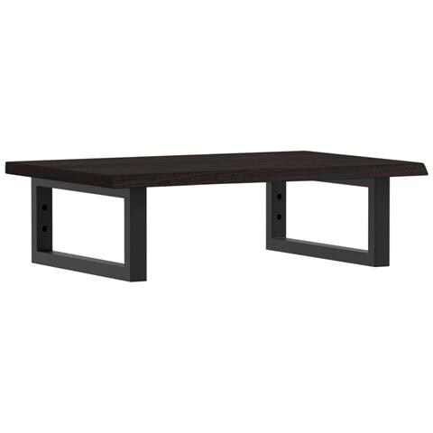 Ripiano a Parete per Lavabo in Acciaio e Massello di Rovere - Foto 1