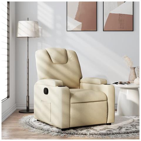 Poltrona reclinabile in tessuto color crema - Foto 2
