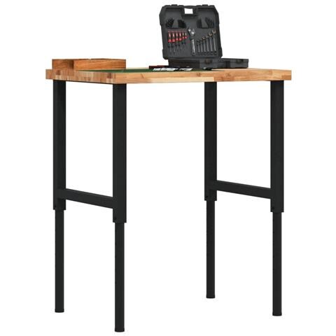 Banco Lavoro 80x60x(73-99,5) cm Legno di Acacia Rettangolare - Foto 2