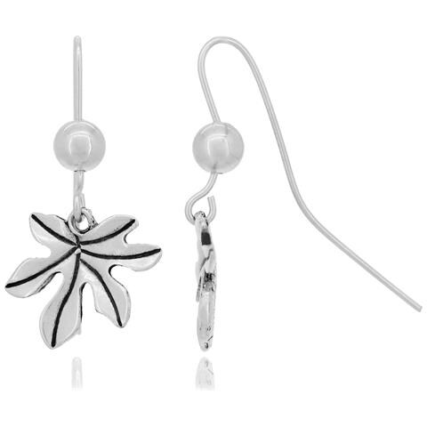 Orecchino A Gancio In Argento Con Foglia D'argento - Foto 1