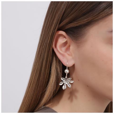 Orecchino A Gancio In Argento Con Foglia D'argento - Foto 2