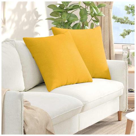 Cuscini da Divano 2 pcs Giallo Chiaro 60 x 60 cm - Foto 2