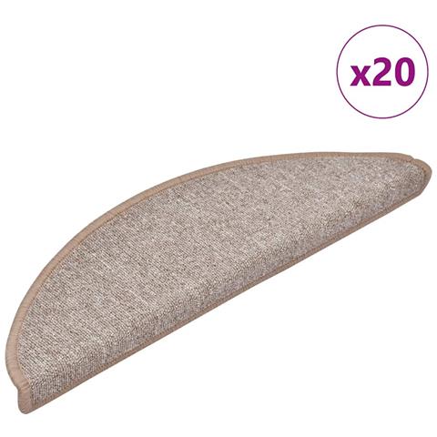 Tappetini per scale 20 pz 56x17x3 cm Marrone chiaro Semicircolari - Foto 1