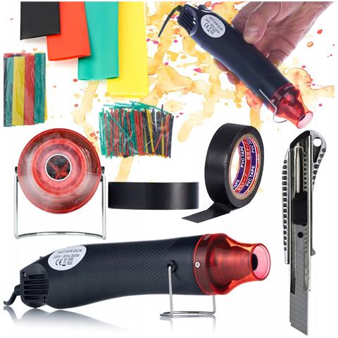 Mini Pistola Termica 300w - Set Con Coltello, Nastro Isolante 10m E 328 Tubetti Termorestringenti | Compatto E Preciso | Ideale Per Isolamento E Riparazioni - Foto 1