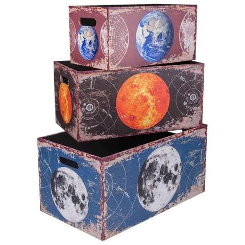 Set Di 3 Cestini In Legno E Tela - Foto 1