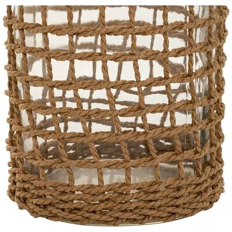 Vaso In Vetro E Corda In Carta Marrone D11x19,5h - Foto 6