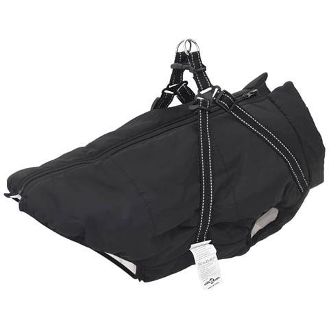 Cappotto per Cani con imbracatura Nero L44 Pile e Poliestere - Foto 1