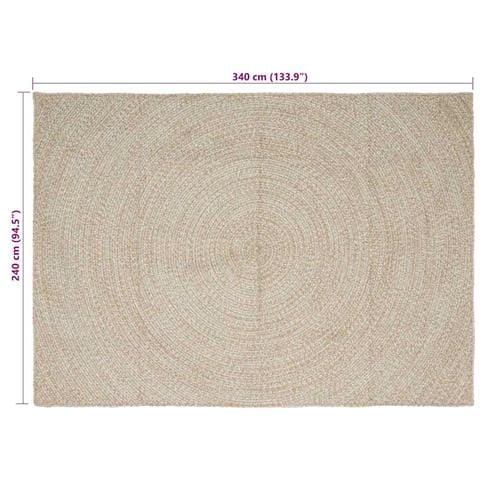 Tappeti per area Naturale e Bianco 240 x 340 cm Juta - Foto 8