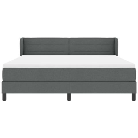 Letto a molle con materasso Grigio scuro 180 x 200 cm Tessuto - Foto 2