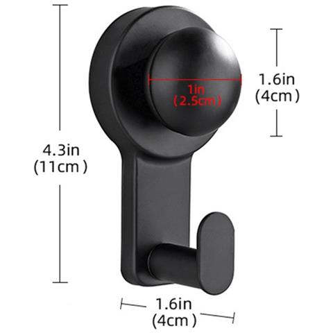 Set Da 4 Ganci A Ventosa In Acciaio Inossidabile - Riutilizzabili Senza Trapano Multi-superficie Non Graffianti Per Bagno Cucina Soggiorno Camera Black - Foto 2