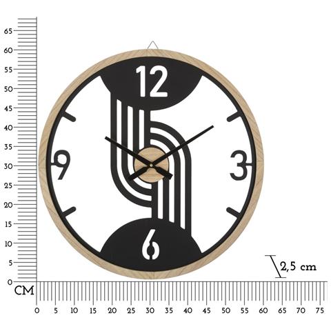 Orologio Da Parete Clips In Ferro Nero E Legno - Foto 6