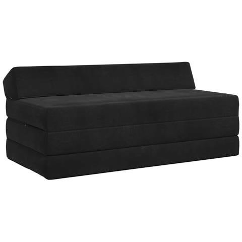 Divano Letto Pieghevole Nero 120 x 60 x 49 cm Tessuto - Foto 1