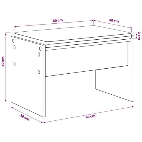 Panca per scarpe con cuscino Rovere Artigianale 63 x 38 x 40 cm - Foto 9