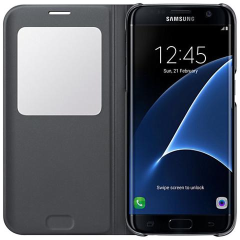 S View Flip Cover Custodia per Galaxy S7 Edge - Nero - Foto 11