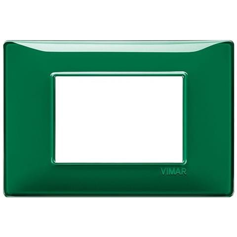 Placca 3 Moduli Reflex Smeraldo   Plana 14653.47 Tecnopolimero - Foto 1