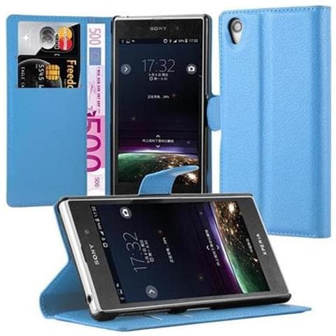 Custodia Compatibile Con Sony Xperia Z1 In Pastello Blu - Coperchio Protettiva Con Chiusura Magnetica, Funzione Stand E Tasca Per Le Carte - Foto 1