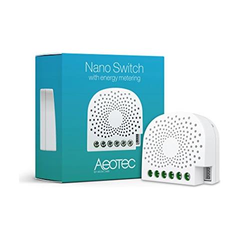 Nano On ; Off Regolatore Con Misurazione Della Potenza, Zwave Plus Parete Smartswitch Per Domotica, Zw116 10a Neutro Richiesto, Caractéristique, 0,8 W, 240 V, Bianco, 1,7 X 1,6 X 0,8 Pollici - Foto 1