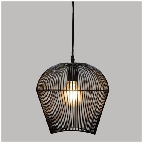 Lampada A Sospensione In Metallo Cablato - H 25 Cm - Nero - Foto 2