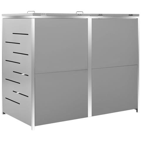 Copri Bidoni Pattumiera Doppia 138x77,5x112,5 cm Acciaio Inox - Foto 10