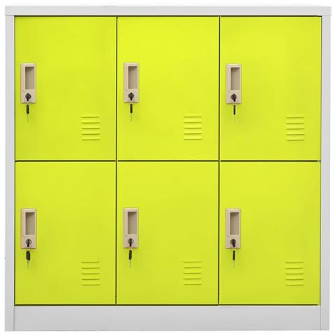 Armadietto a Chiave Grigio Chiaro e Verde 90x45x92,5 cm Acciaio - Foto 2